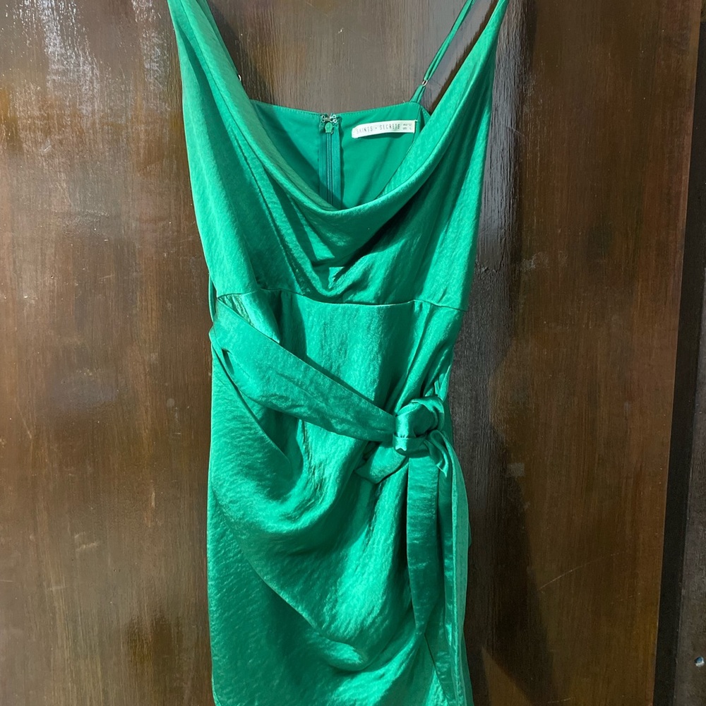 Satin dress green